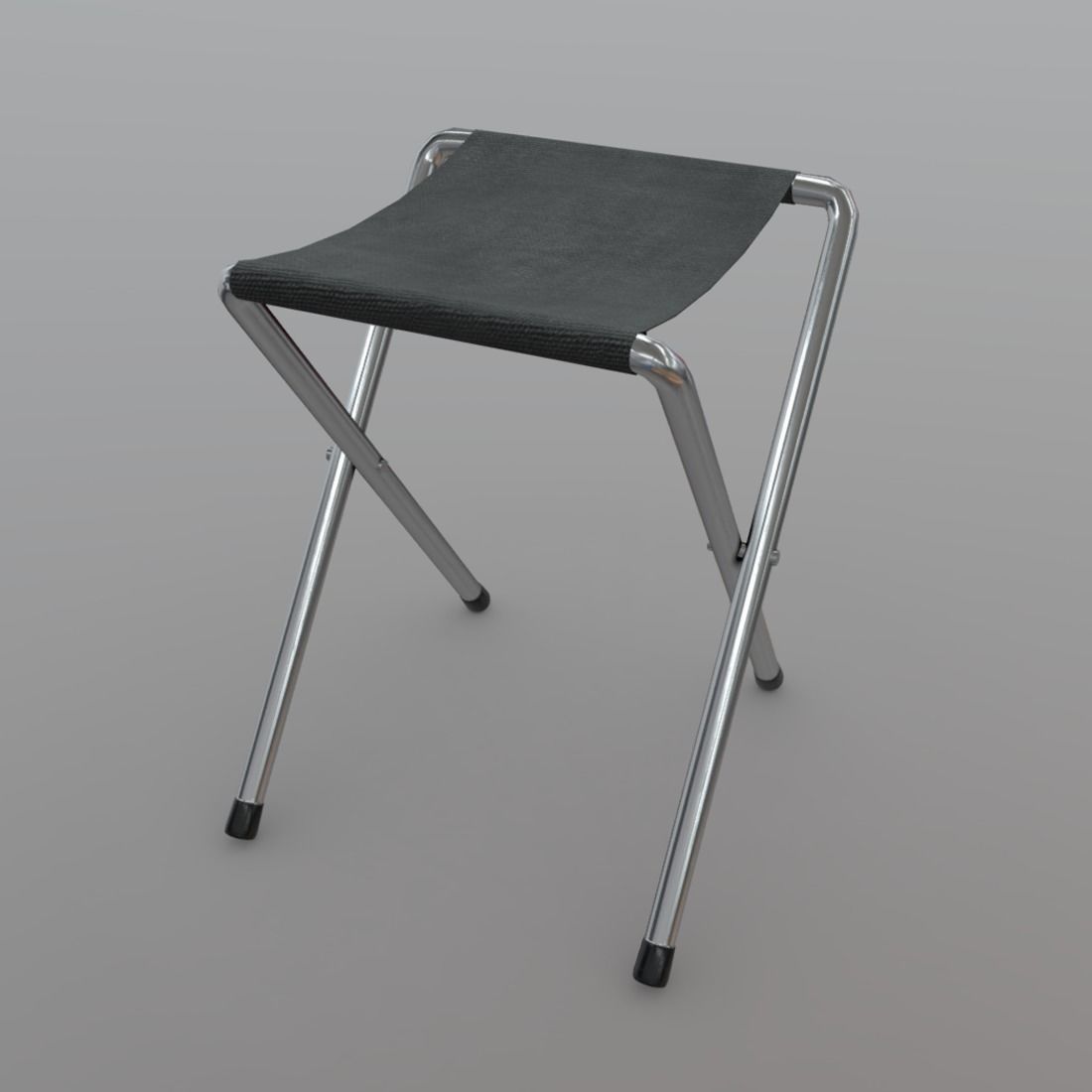 Folding Stool Low-poly 3D model_2