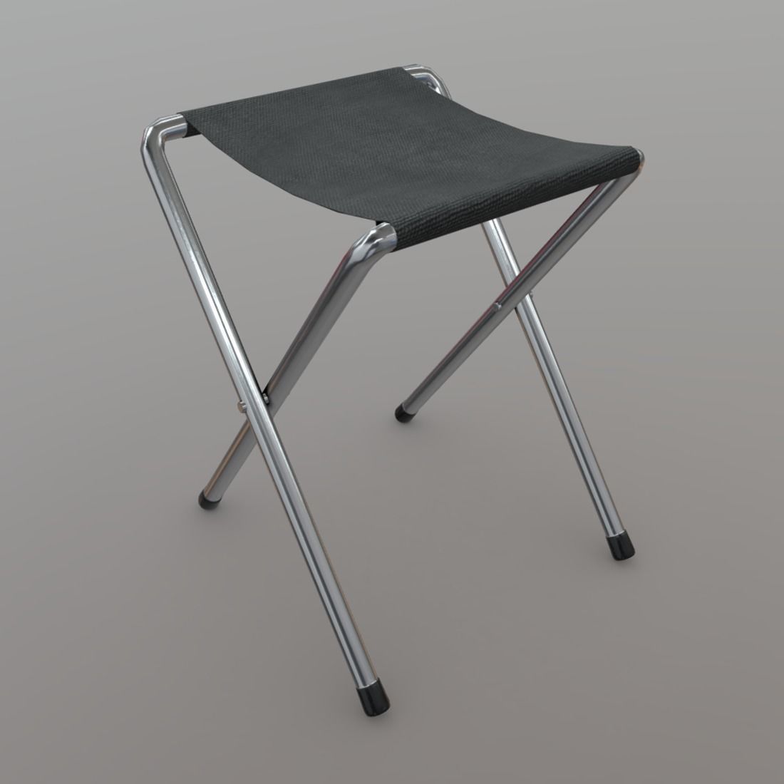 Folding Stool Low-poly 3D model_1