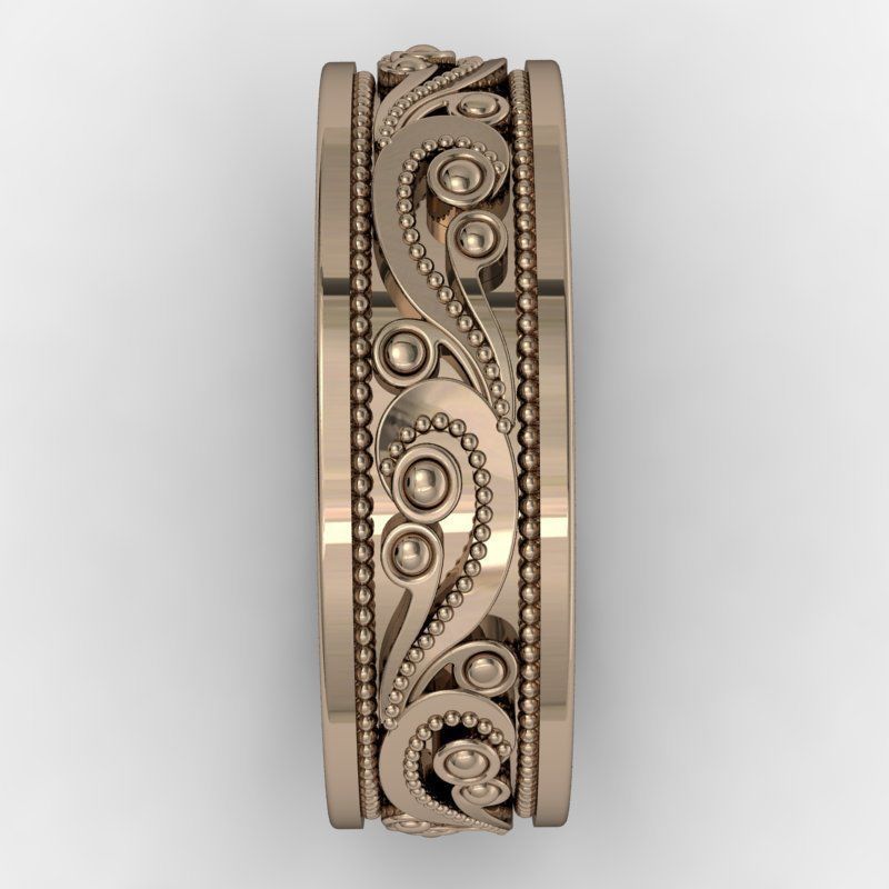 Pattern ring band 3D print model_1