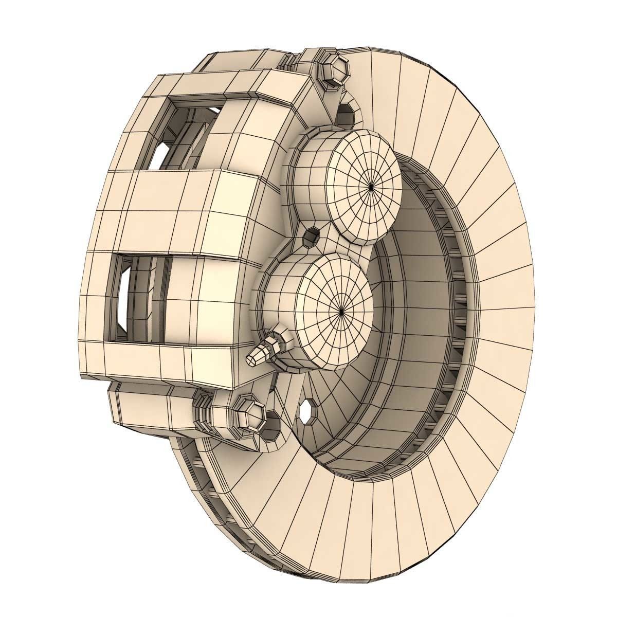 CAR DISC BRAKE DUAL PISTON 3D model_9