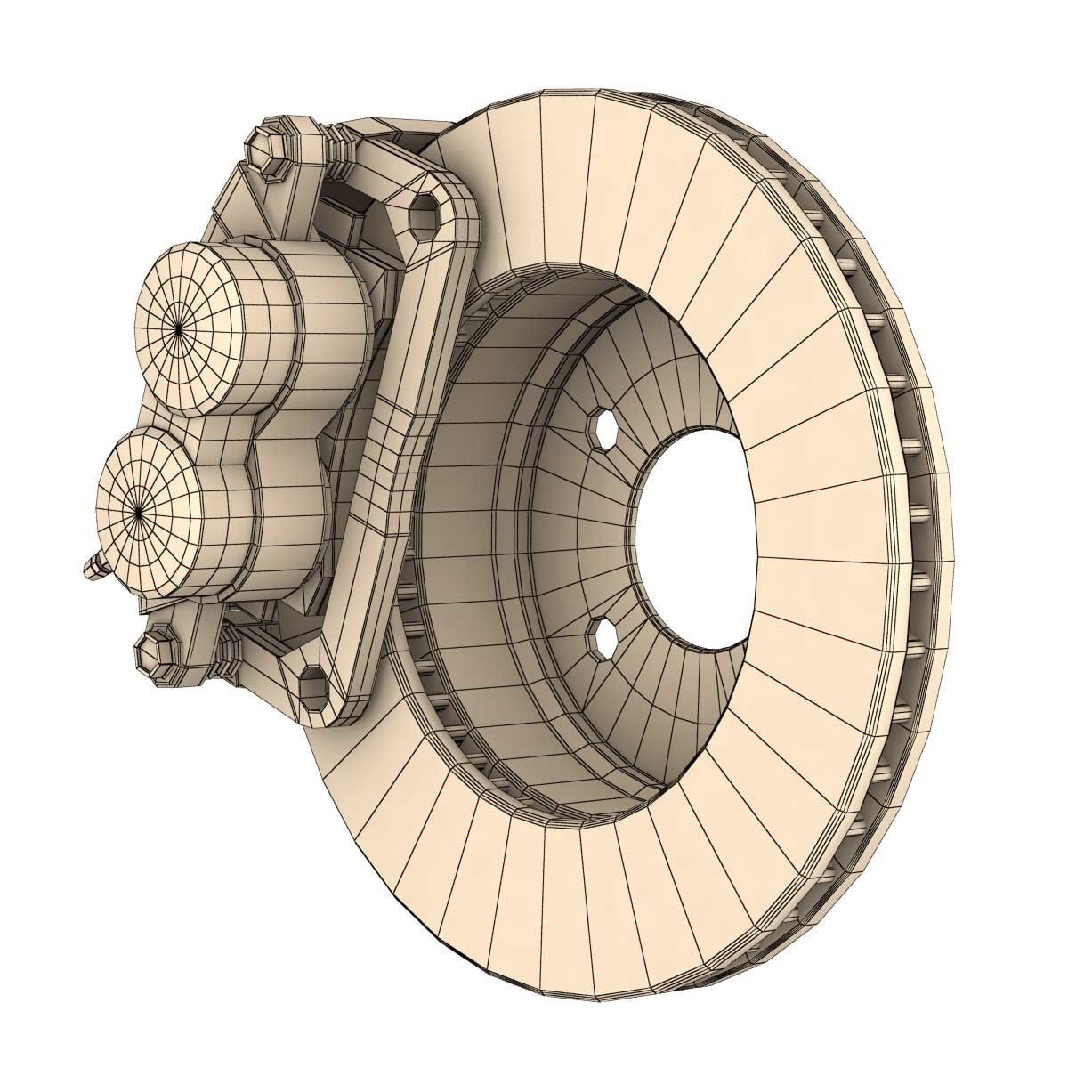 CAR DISC BRAKE DUAL PISTON 3D model_10