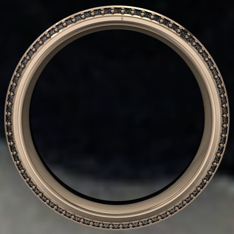 Concave pattern ring band 3D print model_2