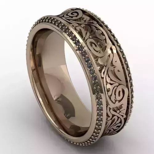 Concave pattern ring band 3D print model