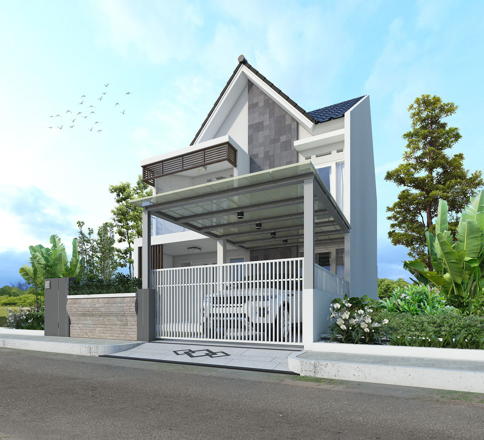 Tropcial house  3D model_3