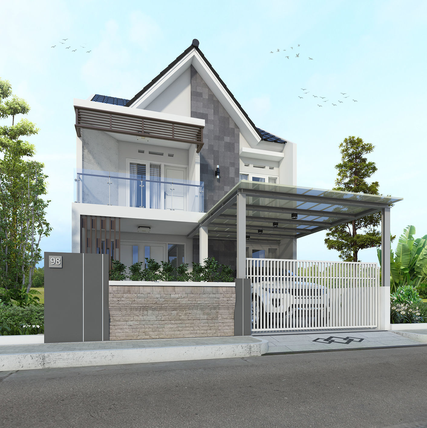 Tropcial house  3D model_2
