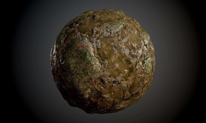 Muddy Soil Grass Rock Ground Seamless PBR Texture Texture