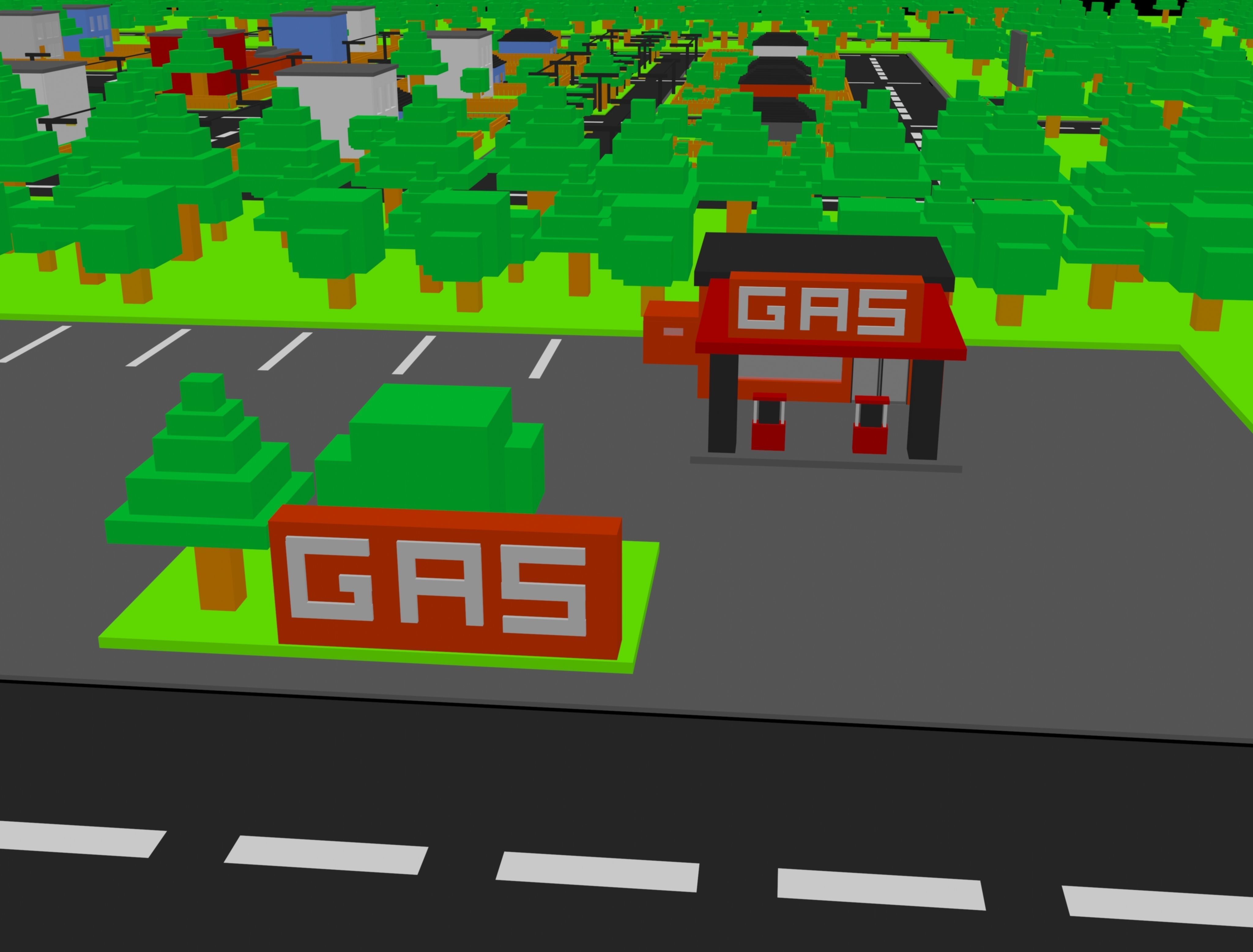 Low Poly Residence minecraft map Free 3D model_3