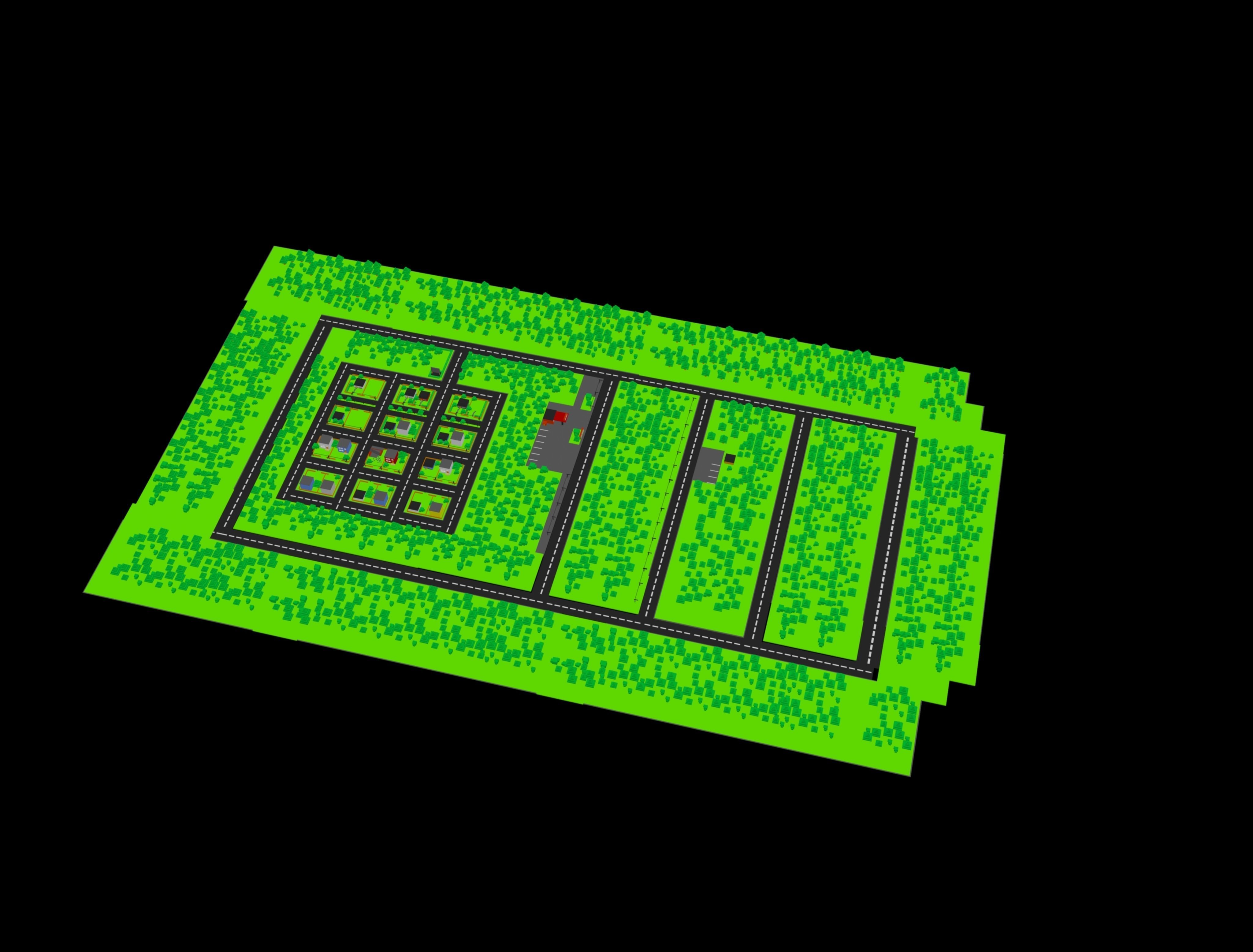 Low Poly Residence minecraft map Free 3D model_1