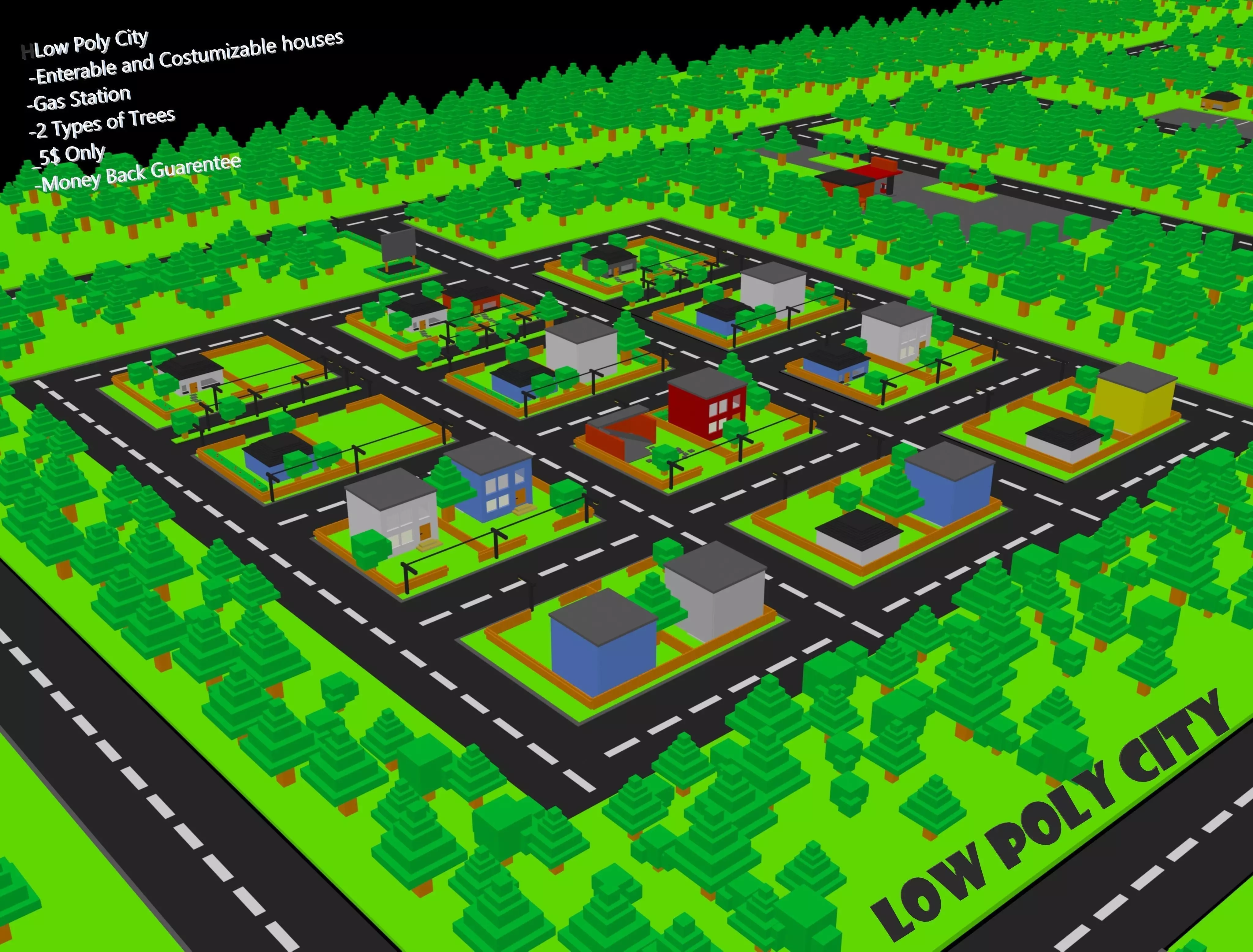 Low Poly Residence minecraft map Free 3D model_0