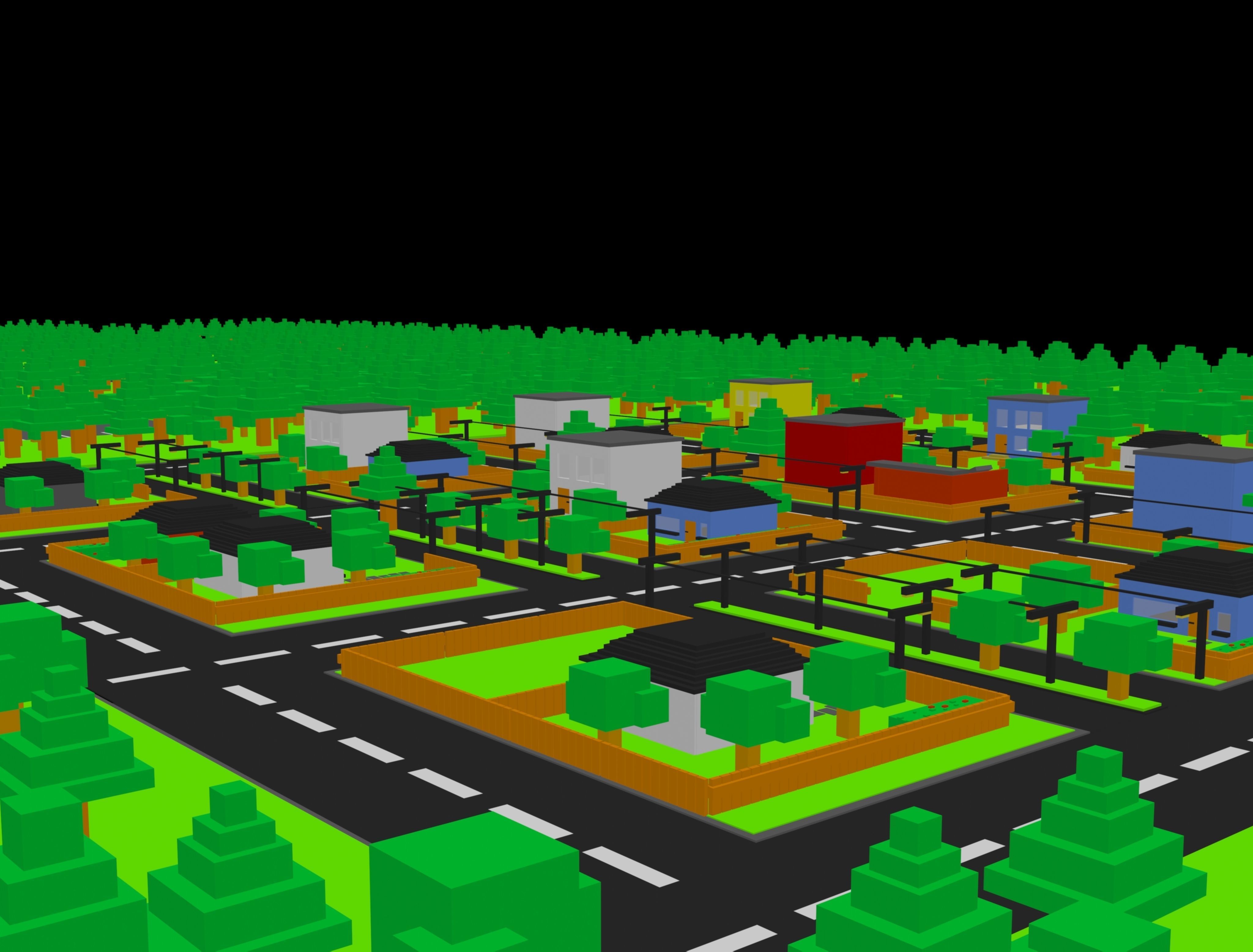 Low Poly Residence minecraft map Free 3D model_5