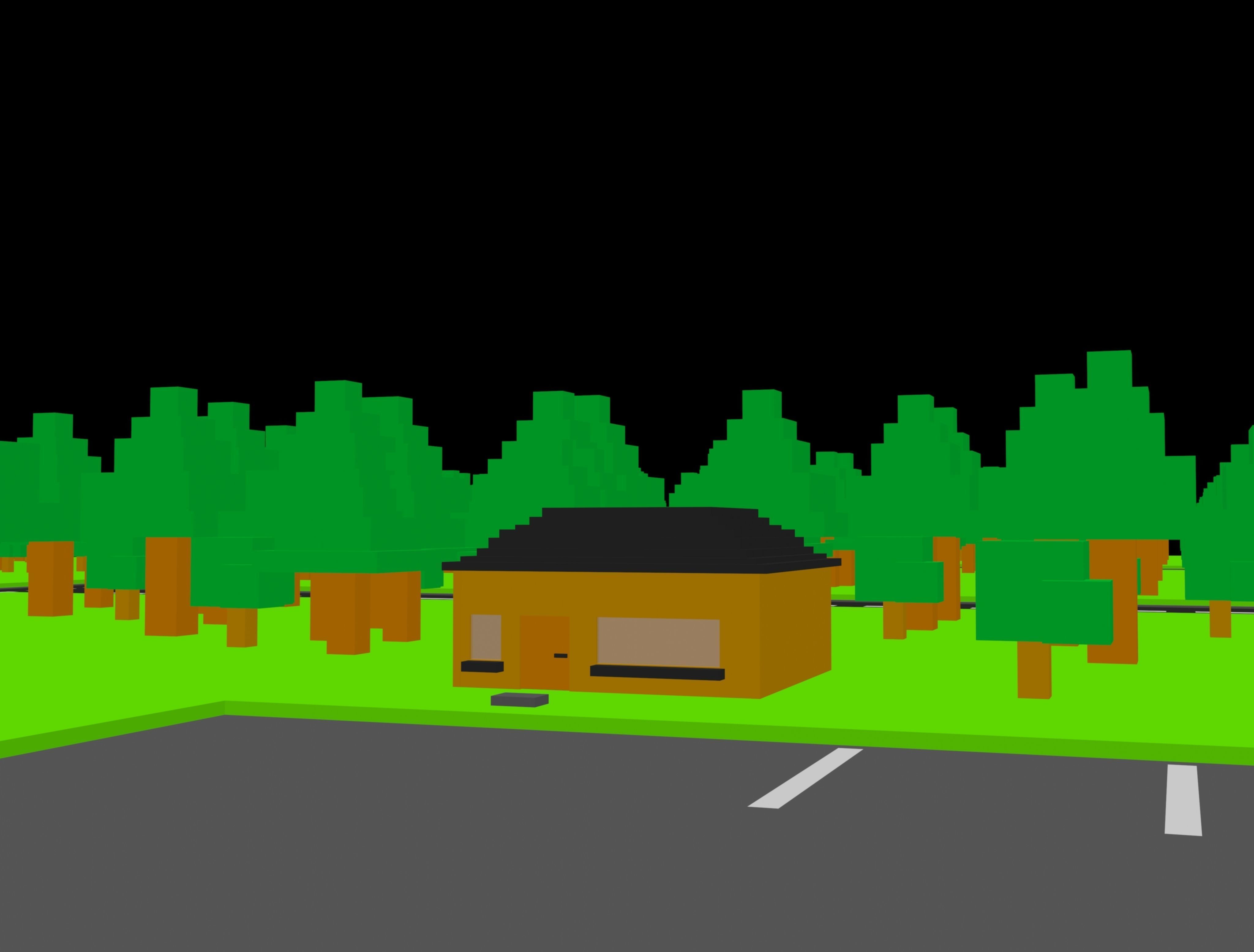 Low Poly Residence minecraft map Free 3D model_4