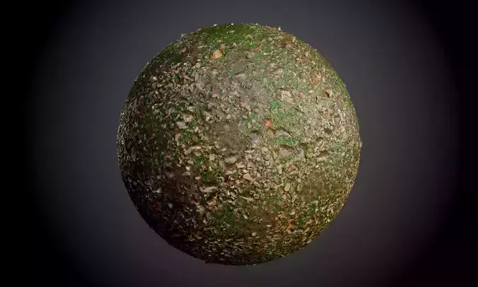 Grass Stones Dirt Soil Ground Seamless PBR Texture