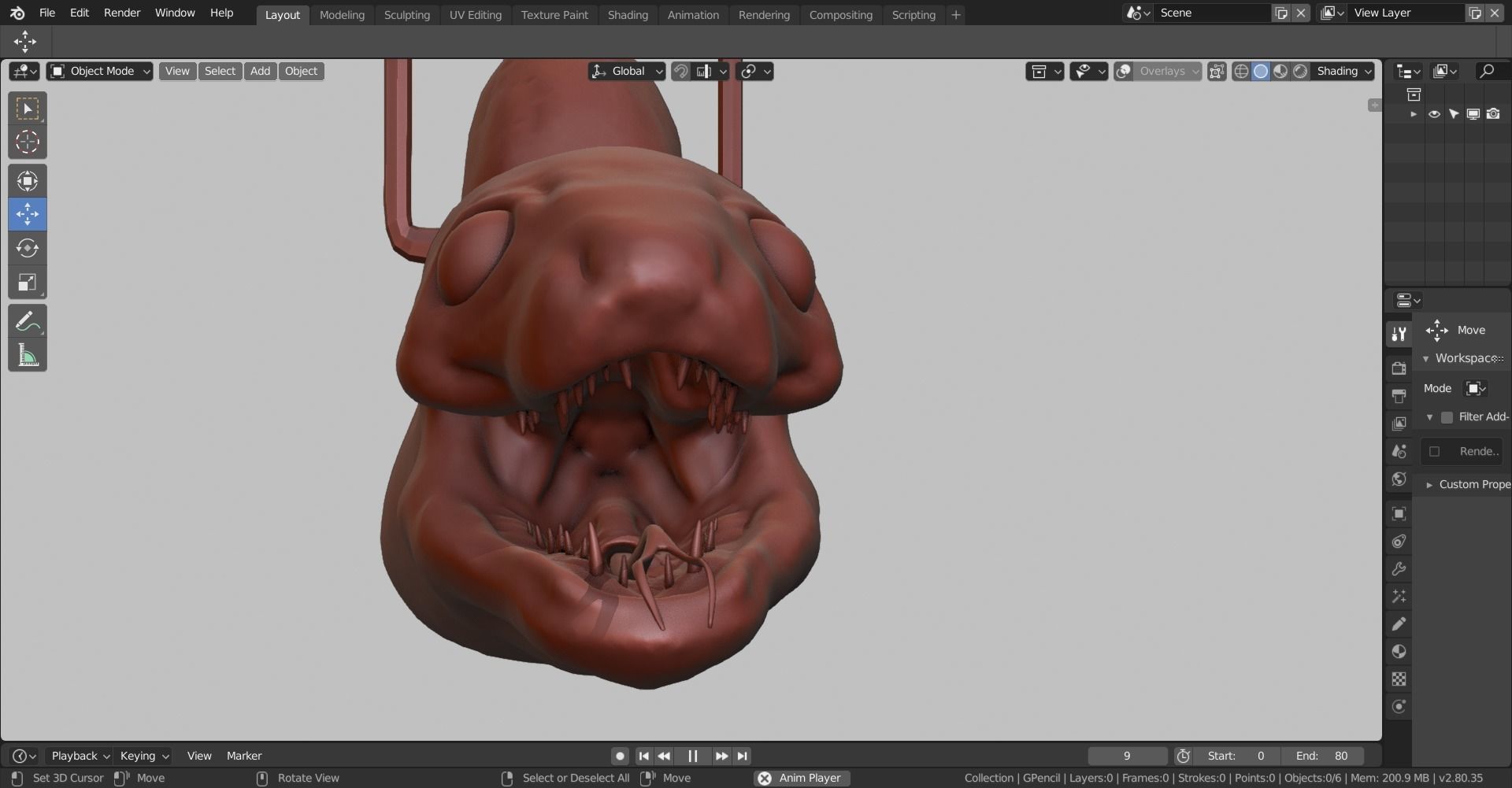 grease pencil snake 3D model_9