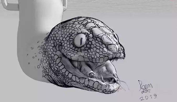 grease pencil snake 3D model
