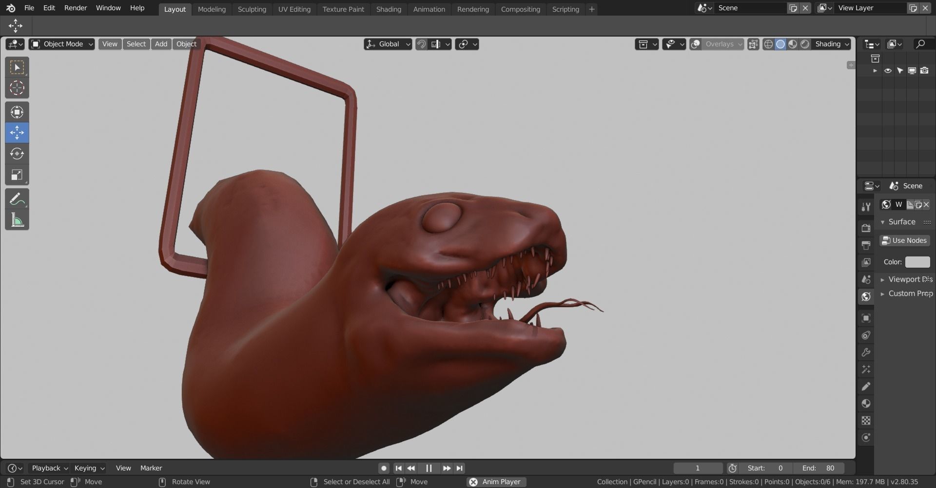 grease pencil snake 3D model_10