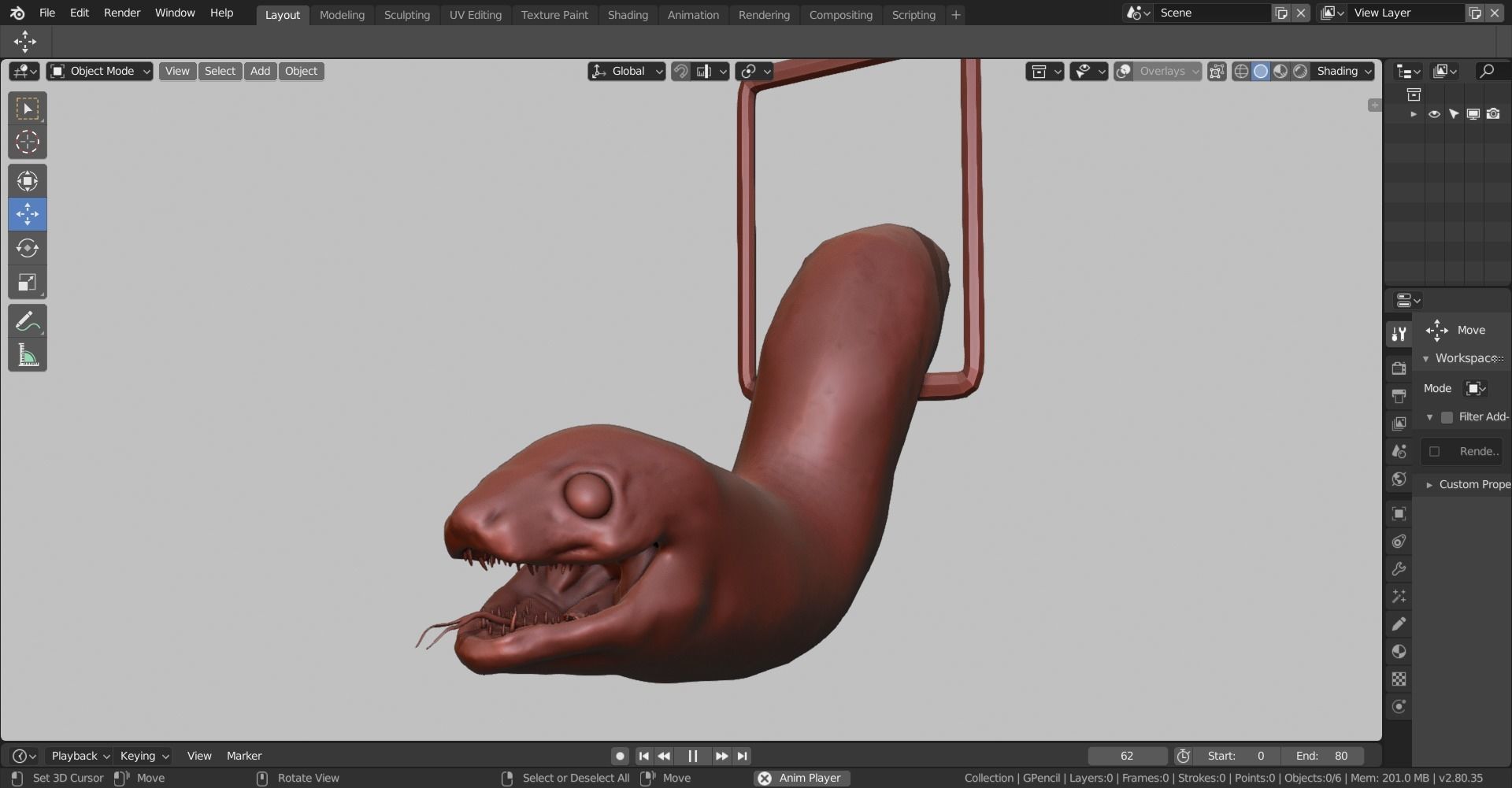 grease pencil snake 3D model_8