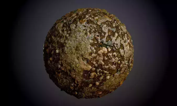 Muddy Swamp River Leaves Ground Seamless PBR Texture Texture