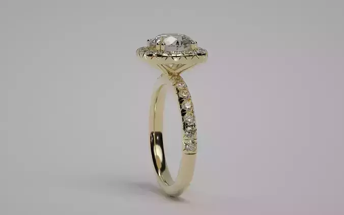 Cushion halo ring
