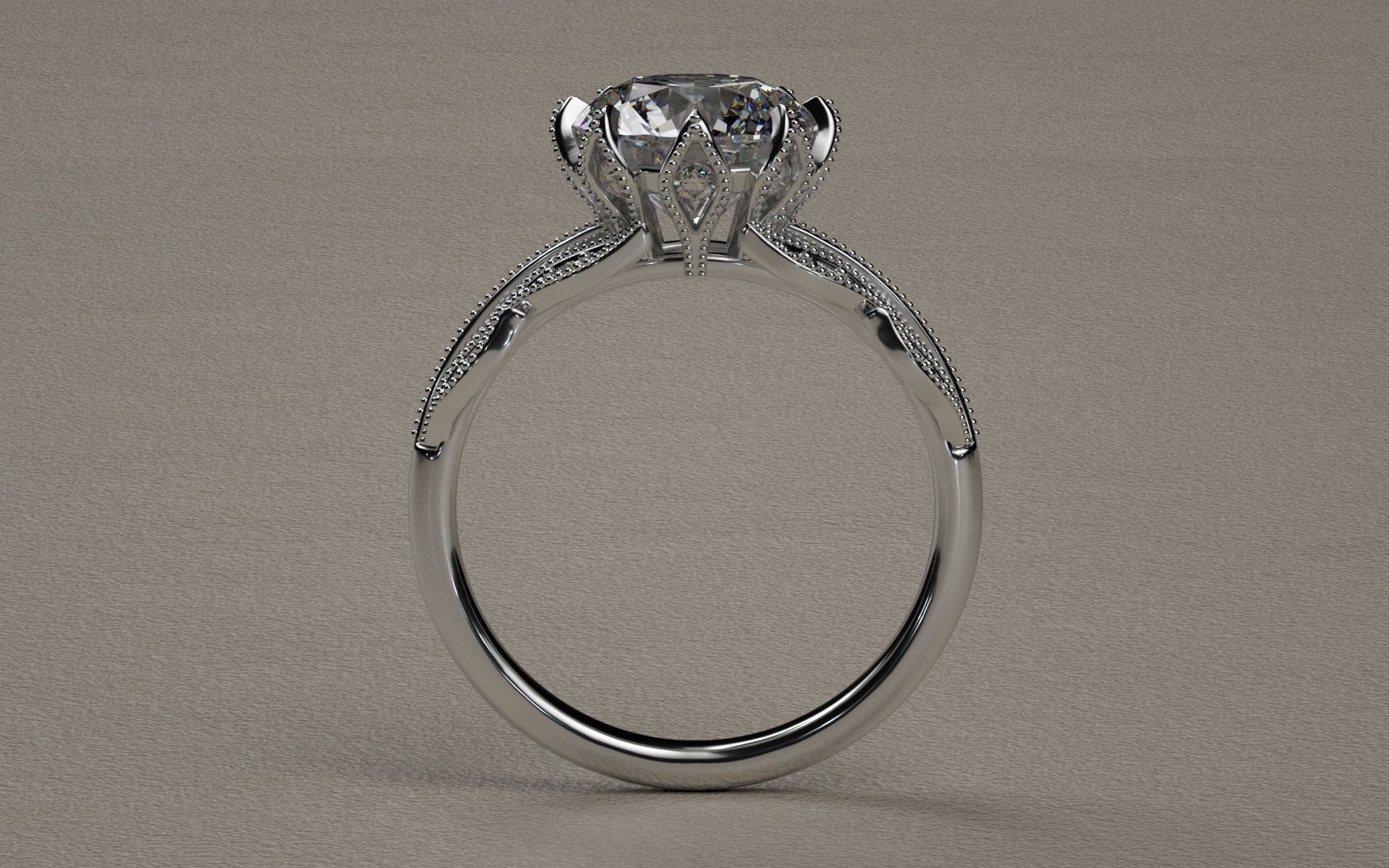 Leaf ring 3D print model_4