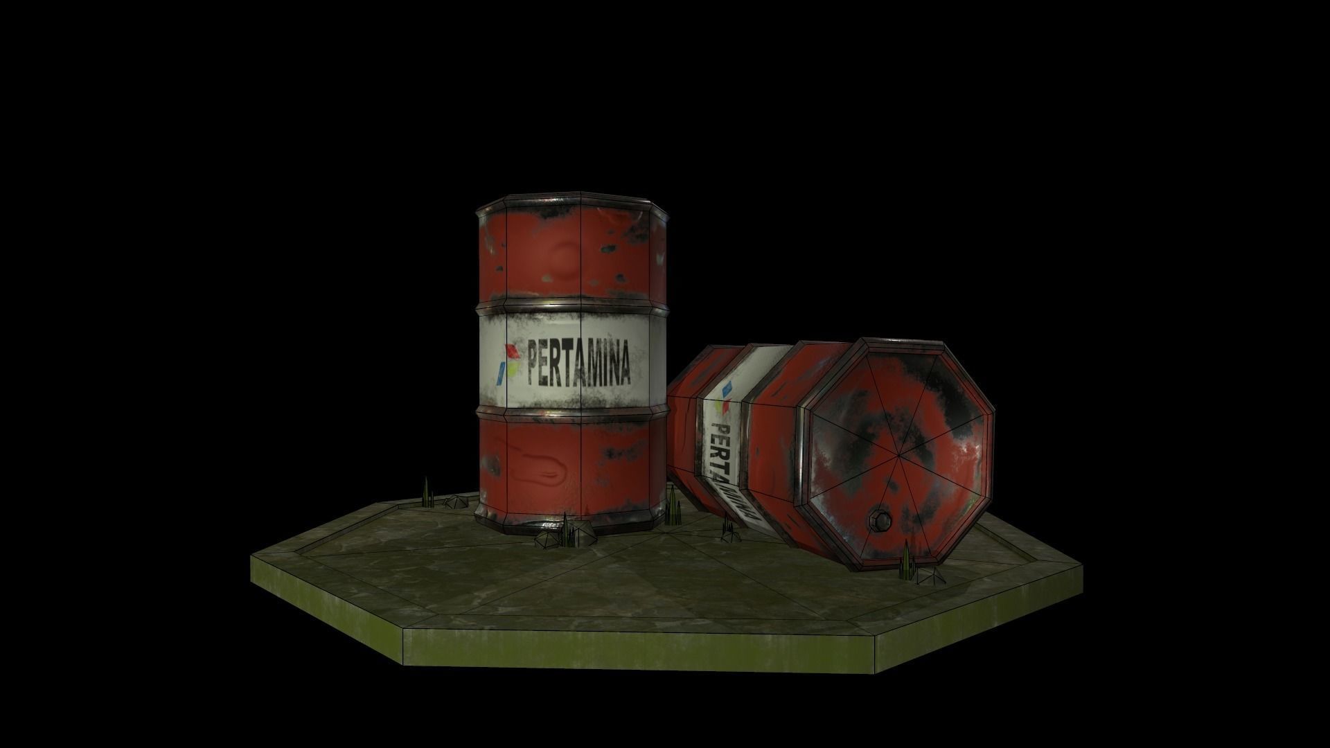 Barrel Pertamina Asset Low-poly 3D model_4