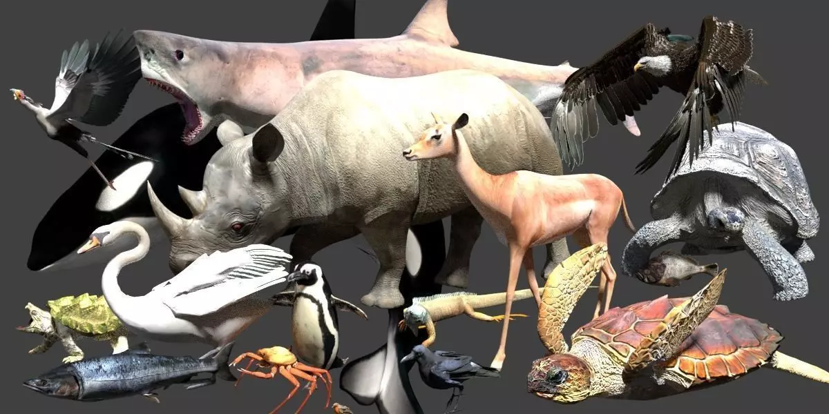 Blender living thing pack Low-poly 3D model_0