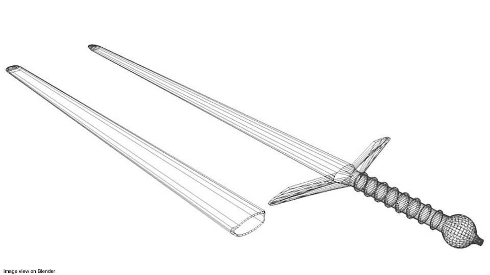Sword - Scottish Claymore 3D model_3
