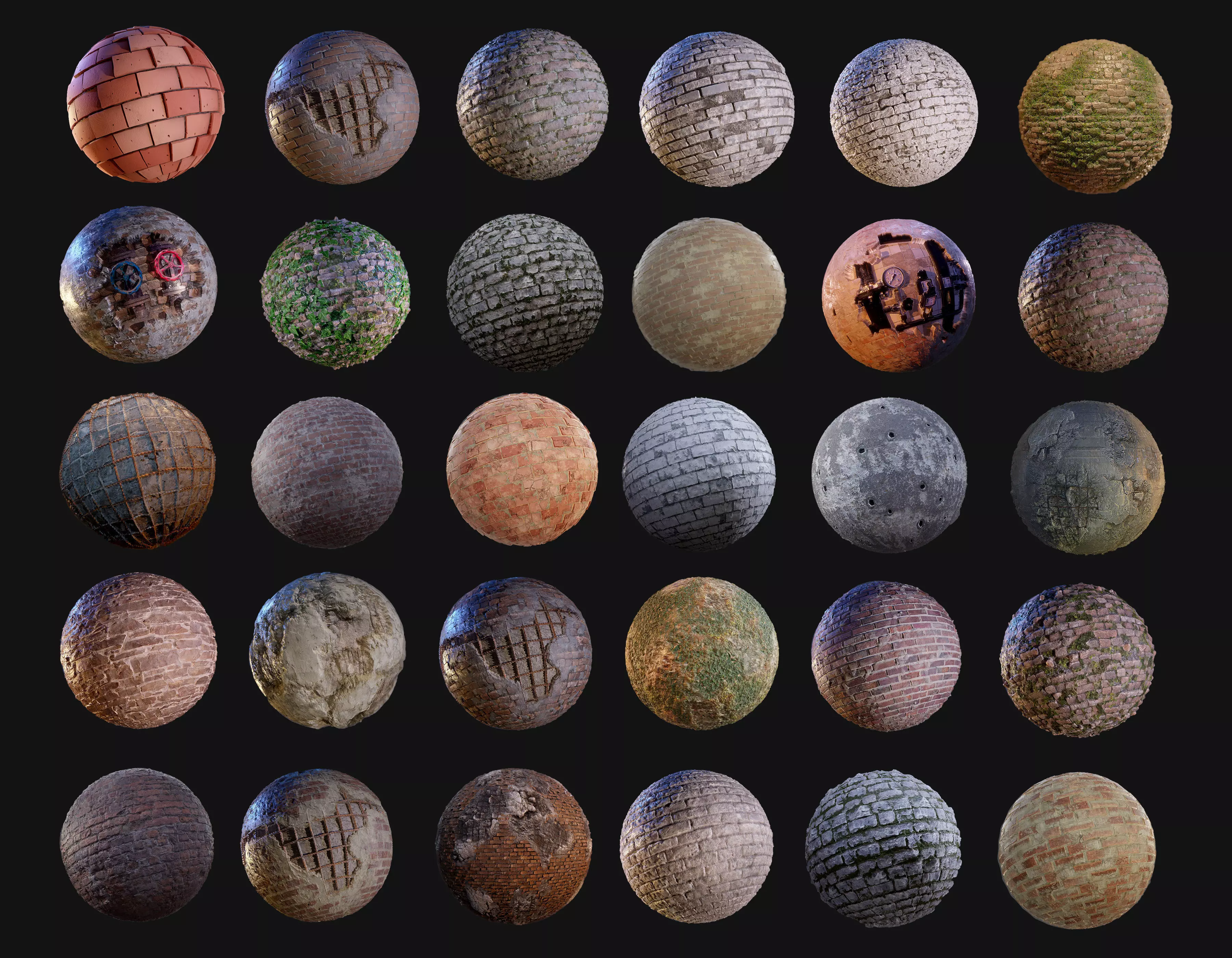 30 Brick Concrete Walls Seamless PBR Textures Texture_0