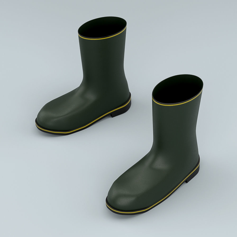 Biohazard protective rubber boots Low-poly 3D model_3