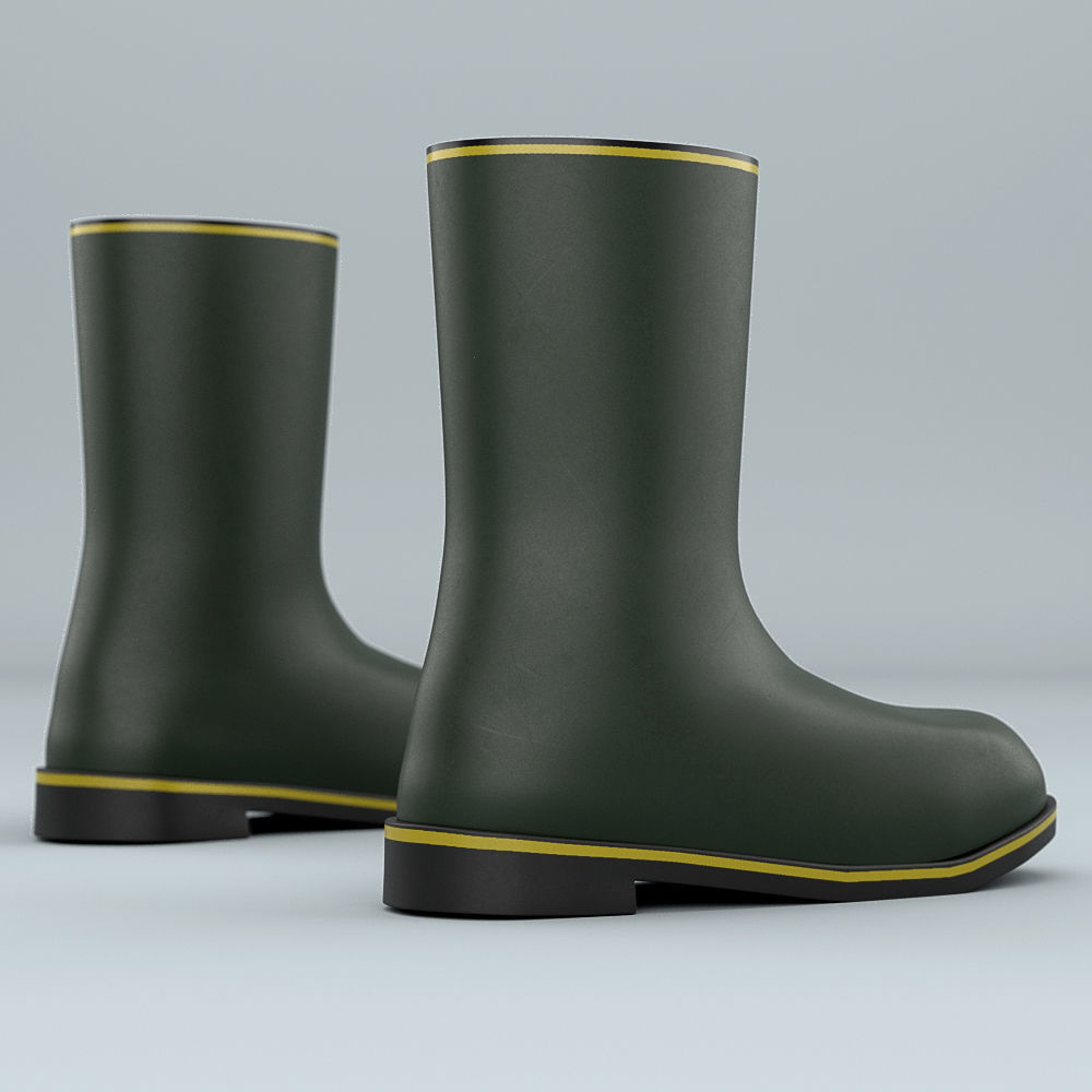 Biohazard protective rubber boots Low-poly 3D model_2