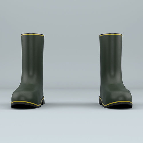 Biohazard protective rubber boots Low-poly 3D model