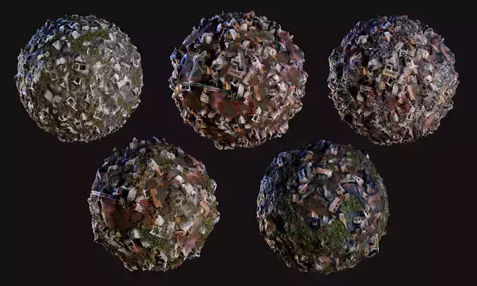 Rubble Brick Concrete Seamless PBR Texture Pack Texture
