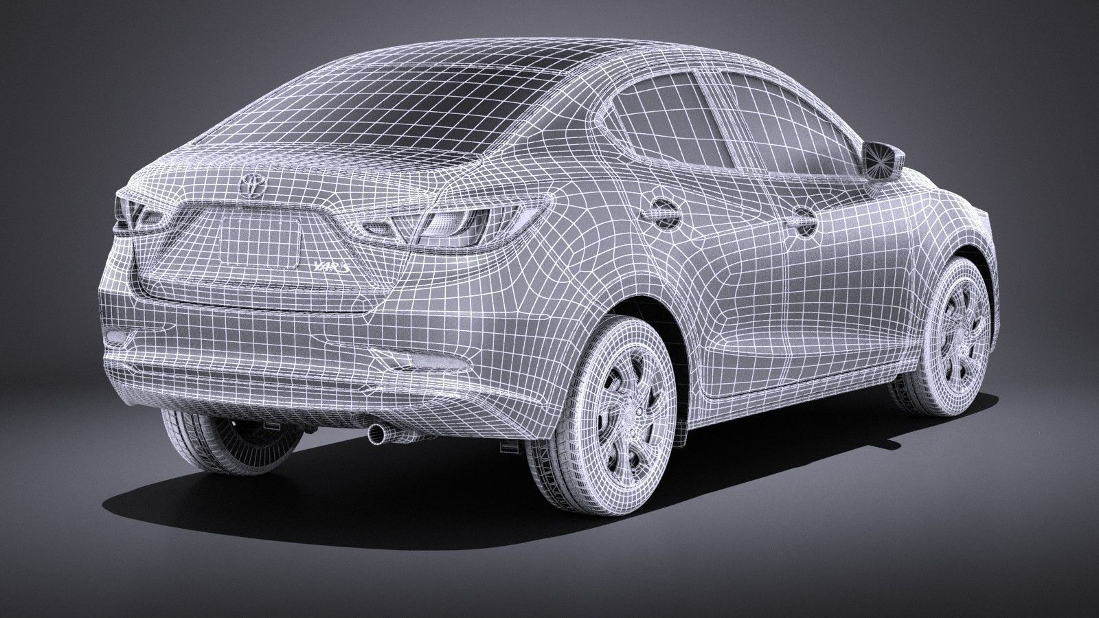 Toyota Yaris sedan 2017 VRAY 3D model_15