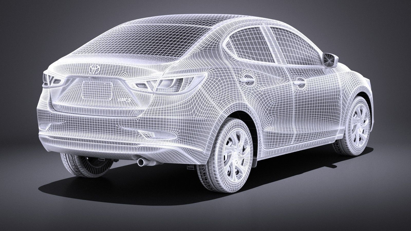 Toyota Yaris sedan 2017 VRAY 3D model_13
