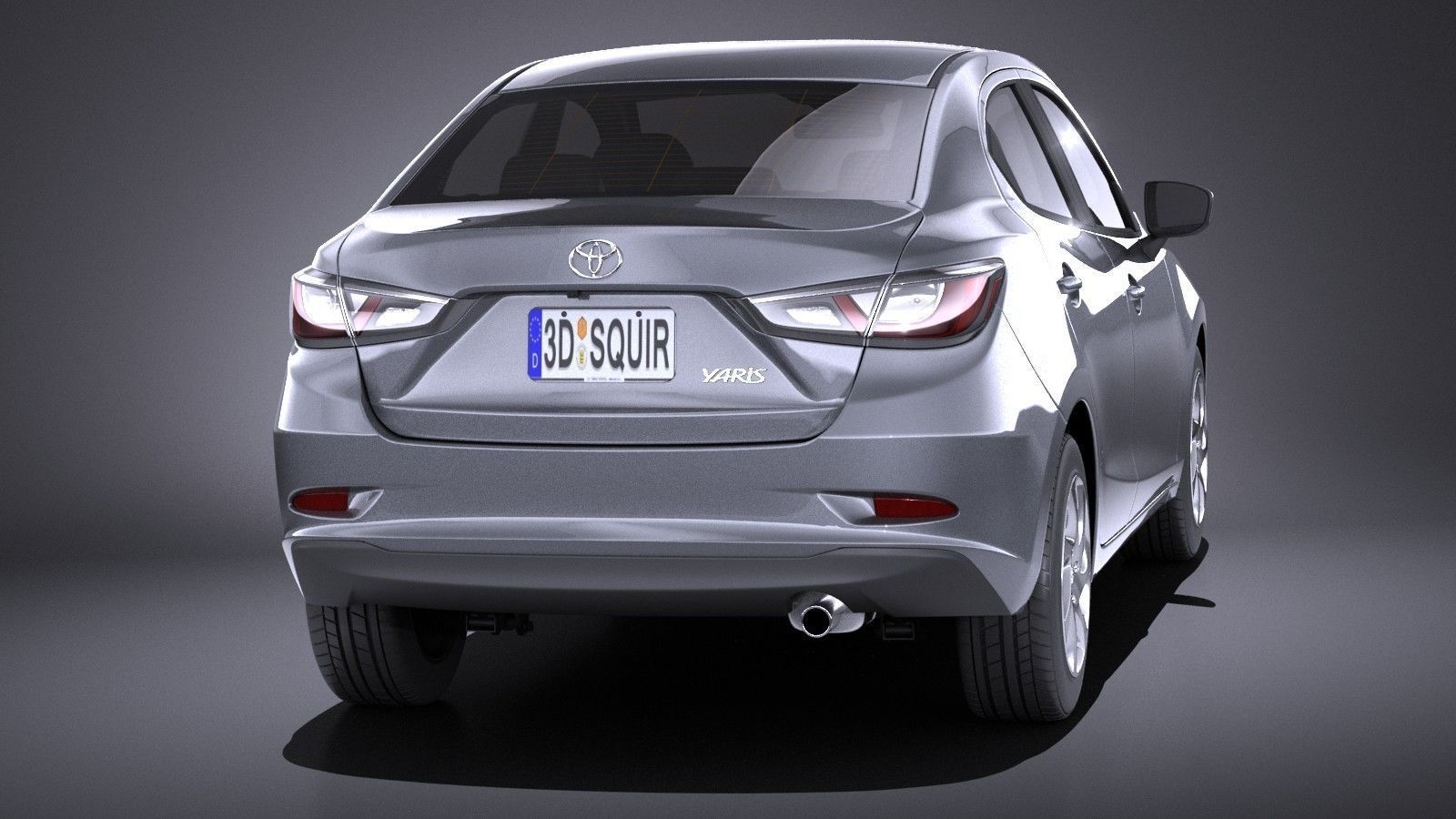Toyota Yaris sedan 2017 VRAY 3D model_4