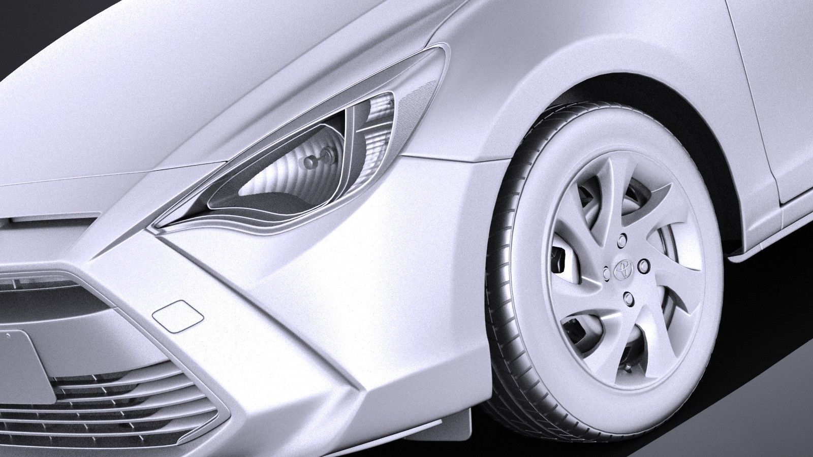 Toyota Yaris sedan 2017 VRAY 3D model_9