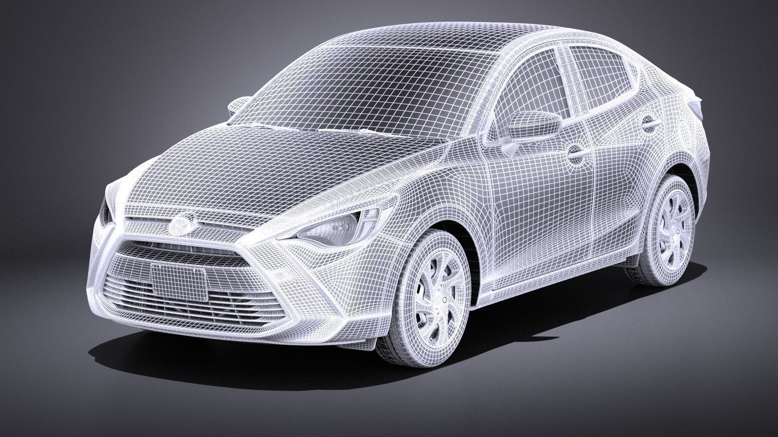 Toyota Yaris sedan 2017 VRAY 3D model_12