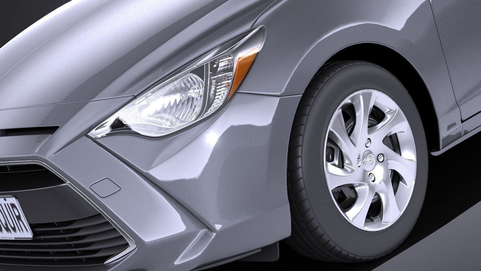 Toyota Yaris sedan 2017 VRAY 3D model_2