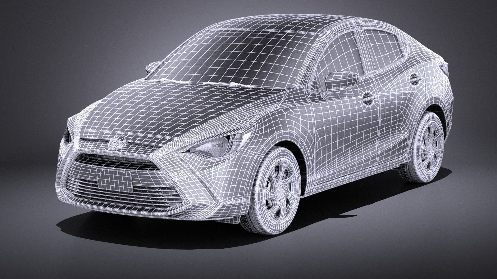 Toyota Yaris sedan 2017 VRAY 3D model_14