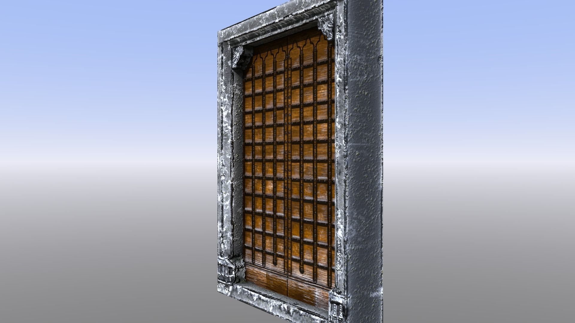 Castle Doors Low-poly 3D model_2