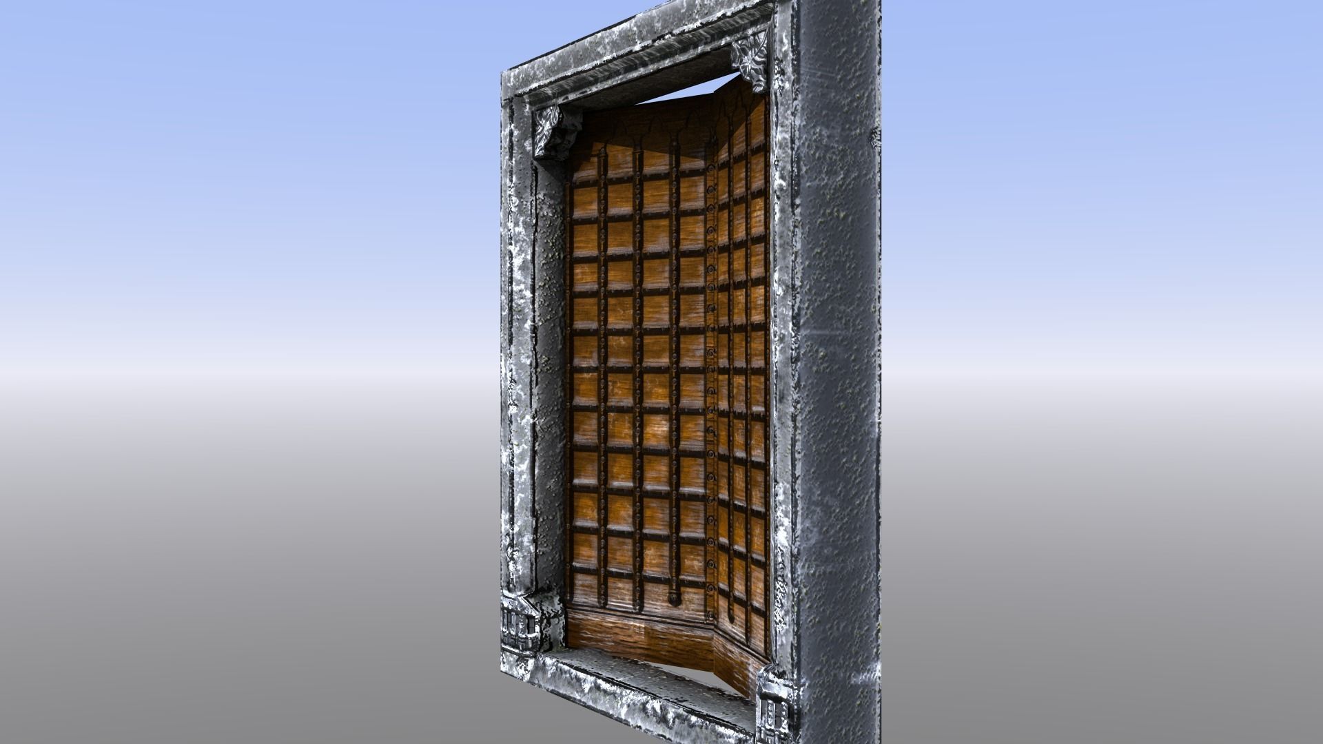 Castle Doors Low-poly 3D model_4