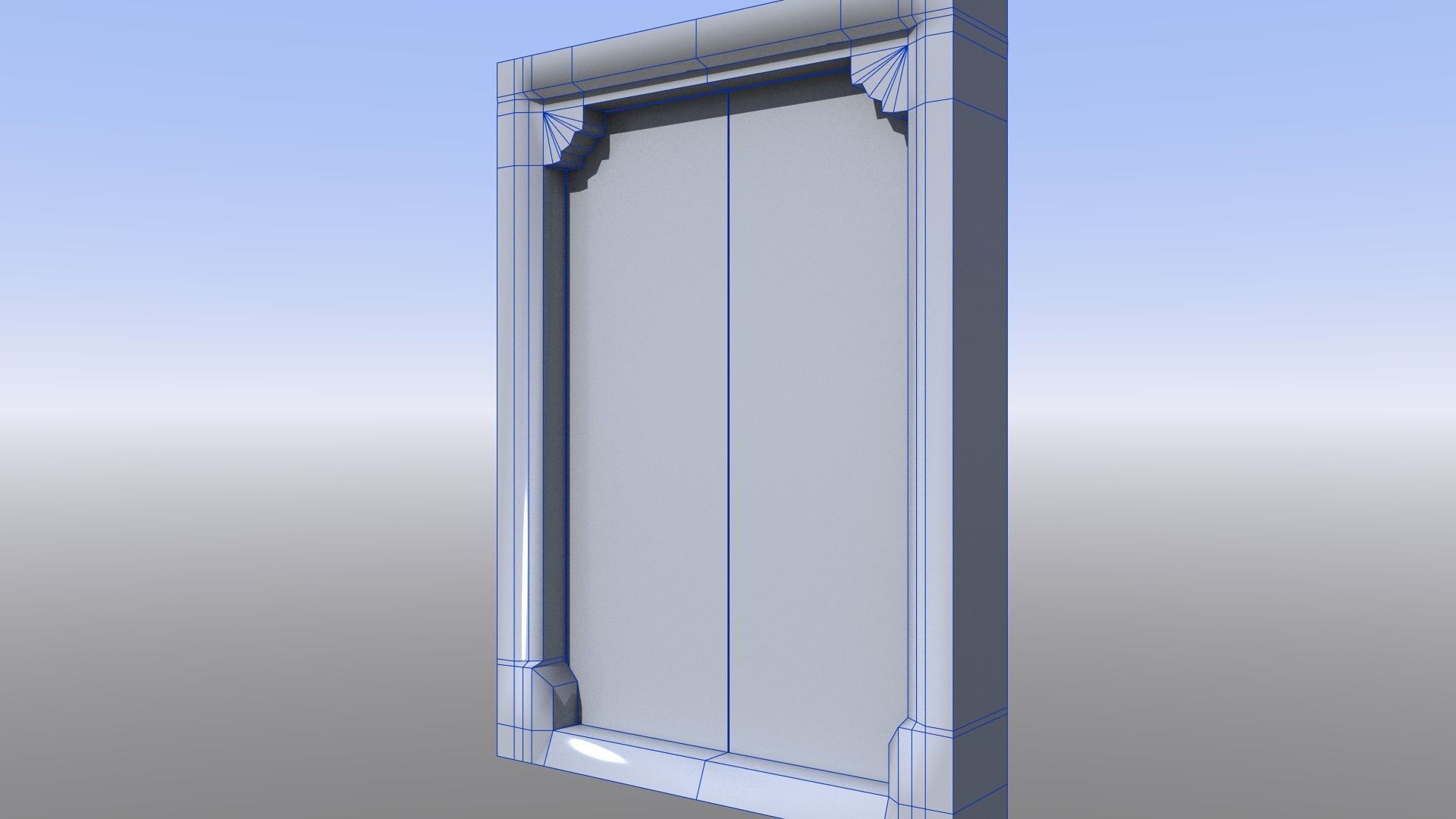 Castle Doors Low-poly 3D model_7