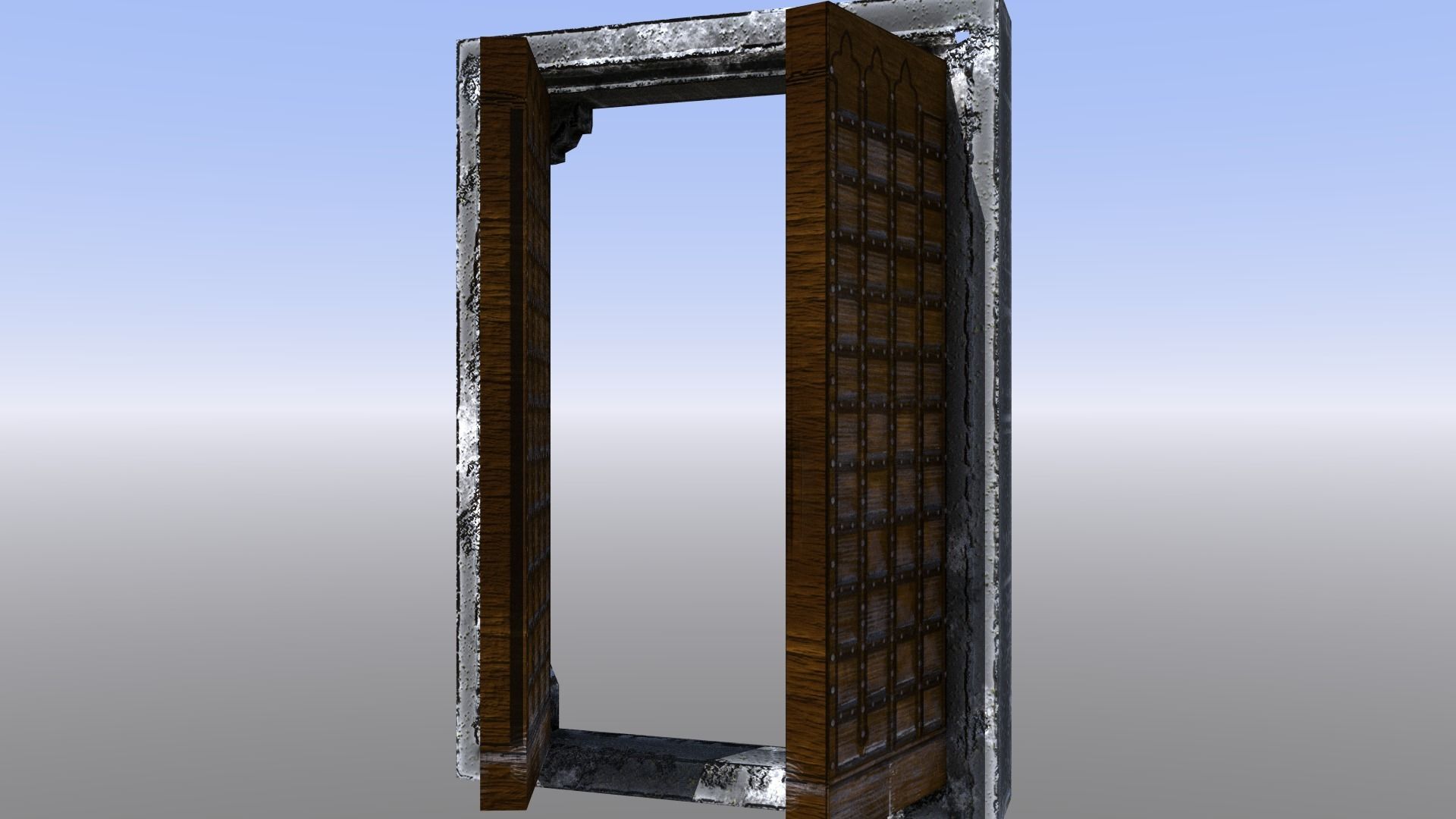 Castle Doors Low-poly 3D model_6