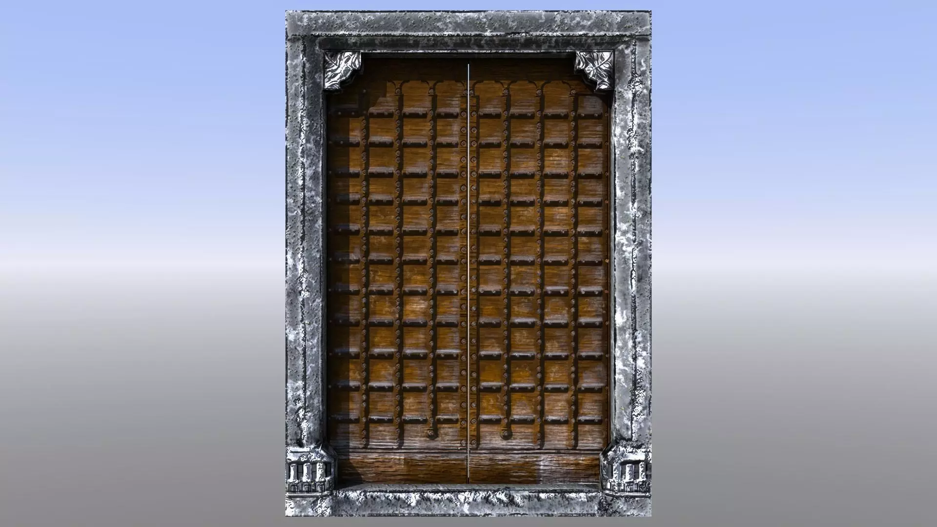 Castle Doors Low-poly 3D model_0