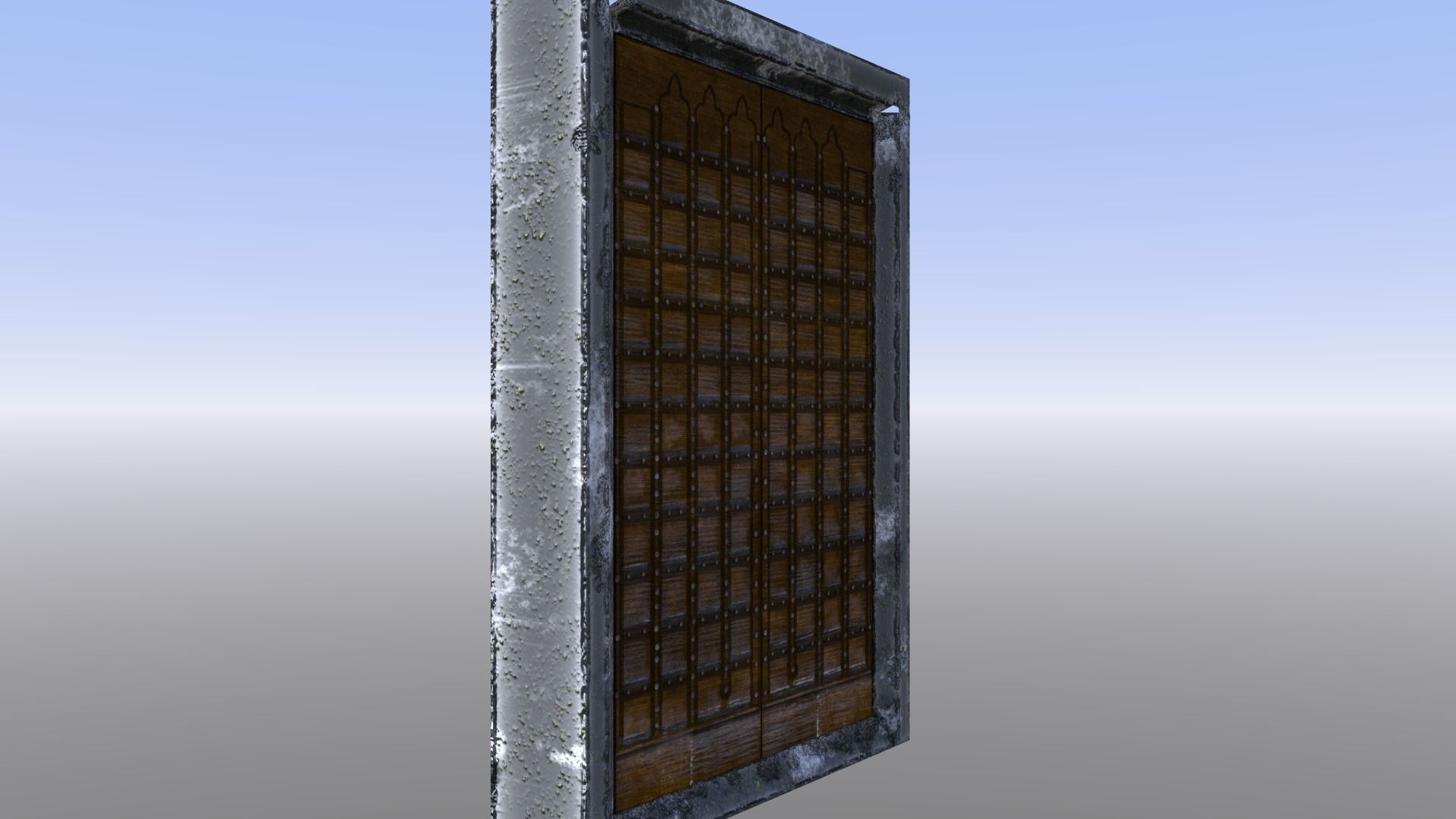 Castle Doors Low-poly 3D model_3