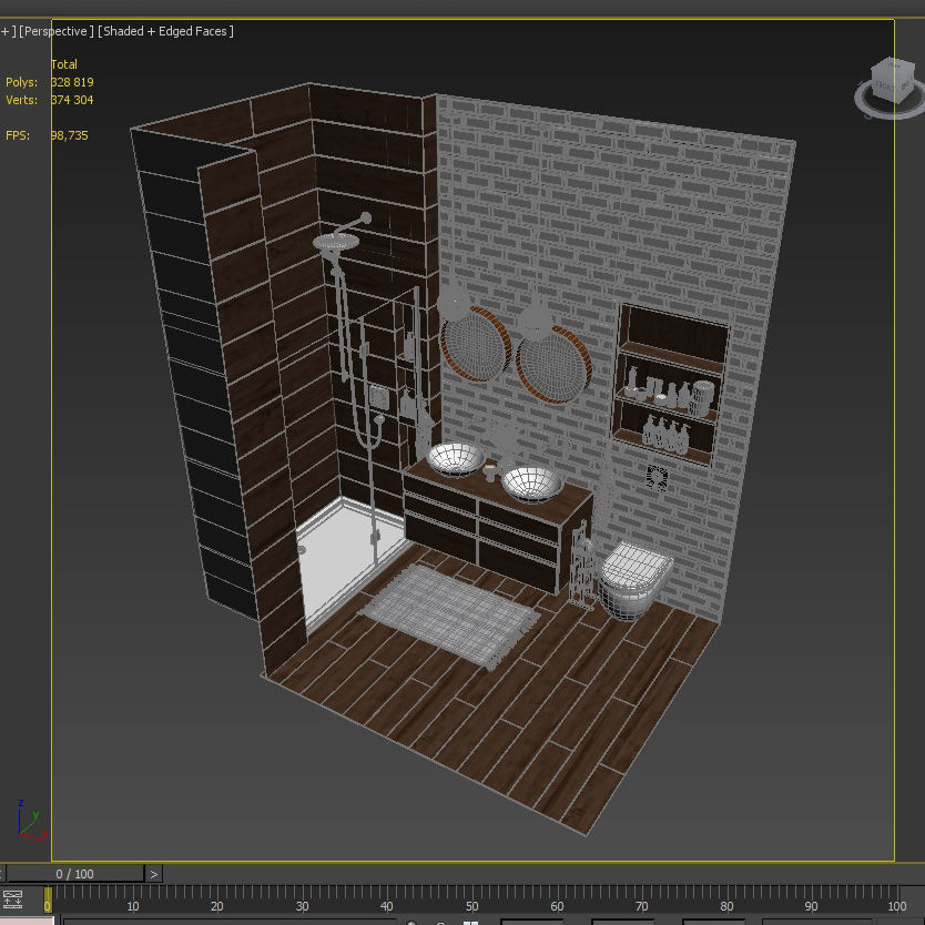 Bathroom Furniture 3D model_12