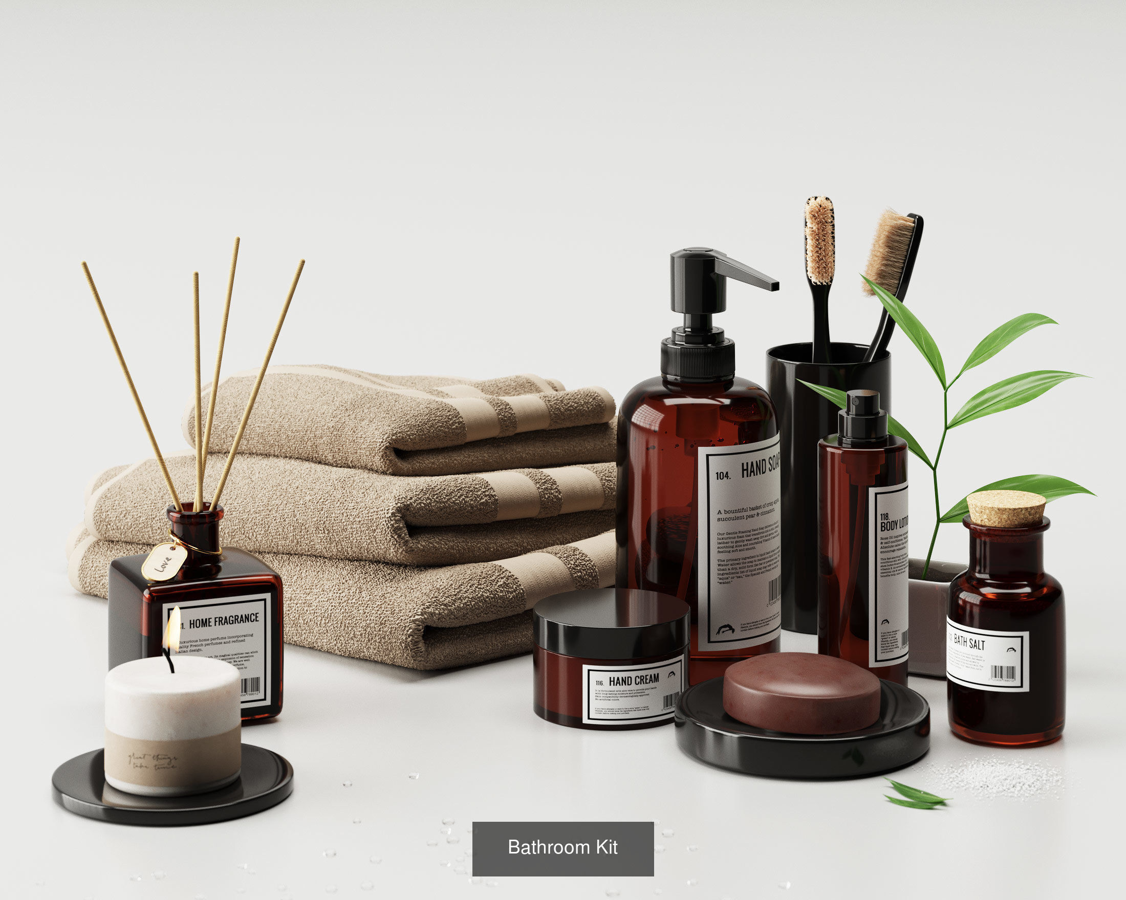 Interiors set of products for bathroom 3D Model Collection_8