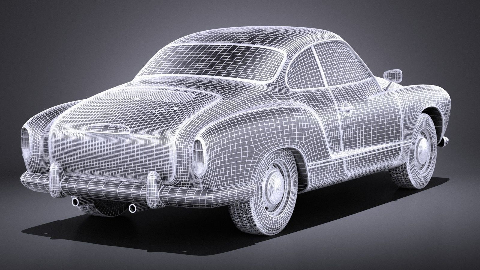 Volkswagen Karmann Ghia Coupe 1955-1974 VRAY 3D model_16