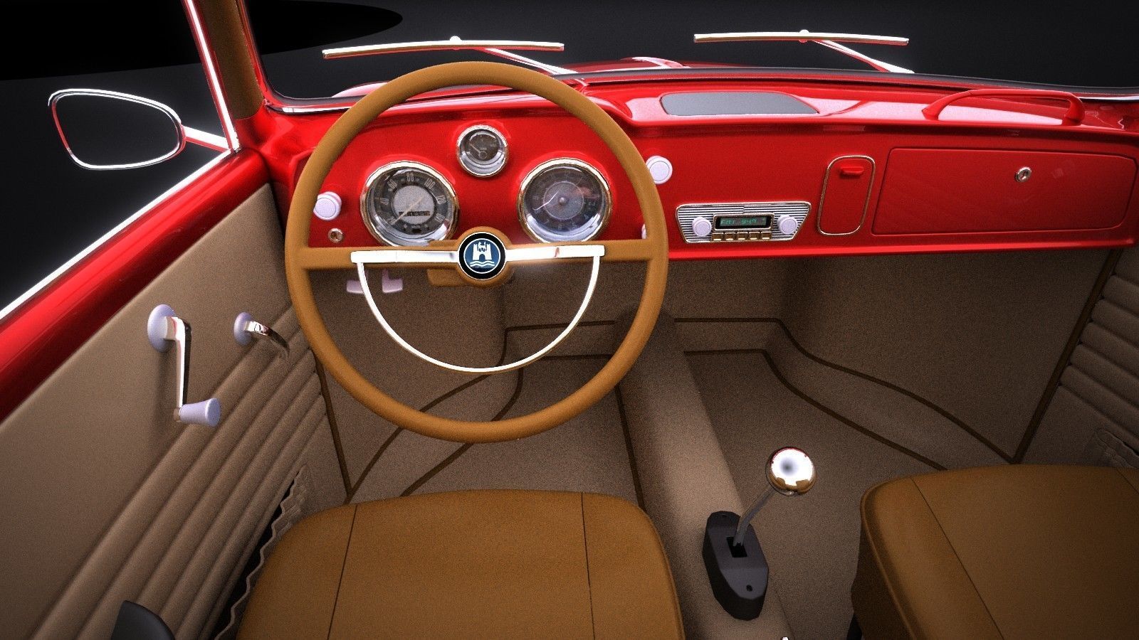 Volkswagen Karmann Ghia Coupe 1955-1974 VRAY 3D model_12