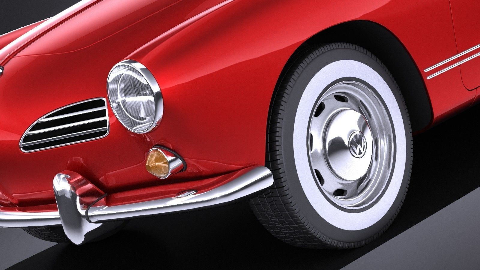 Volkswagen Karmann Ghia Coupe 1955-1974 VRAY 3D model_2