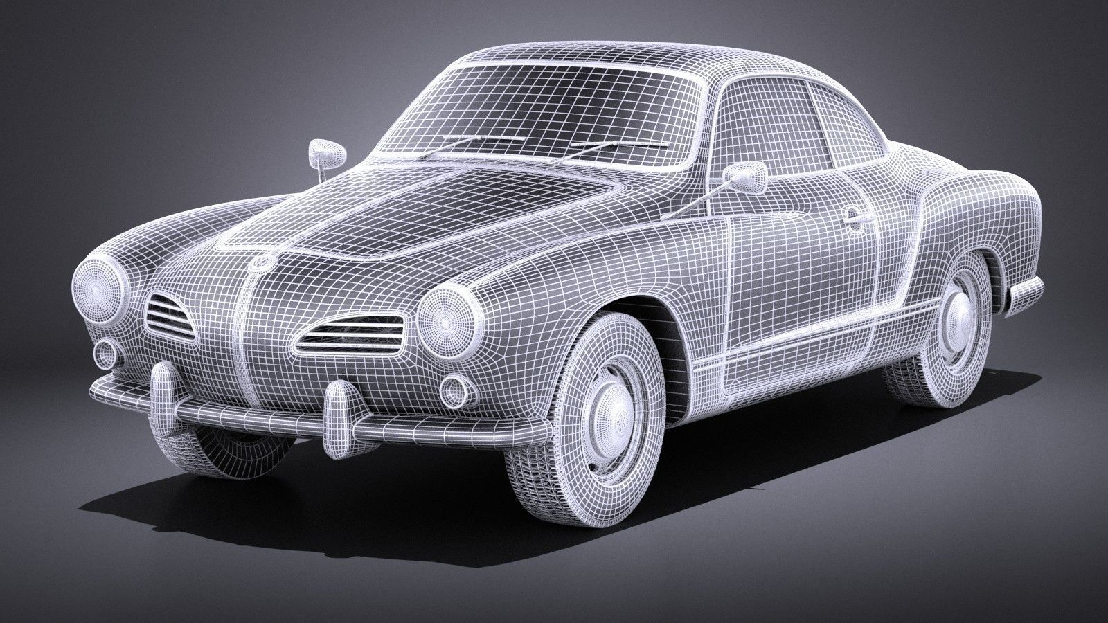 Volkswagen Karmann Ghia Coupe 1955-1974 VRAY 3D model_15